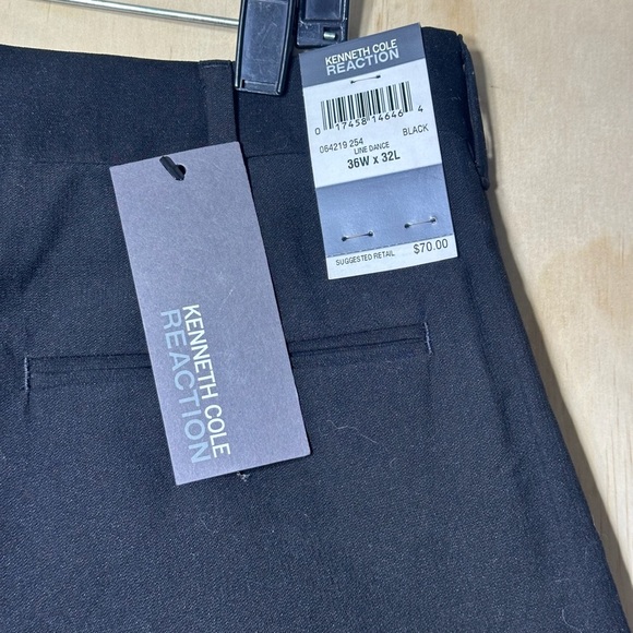 Kenneth Cole Reaction Unlisted Dress Slacks Pants 36X32 Black - Picture 10 of 12